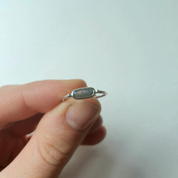 Sterling silver Opal Stacking Ring