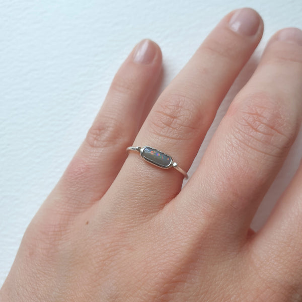 Sterling silver Opal Stacking Ring