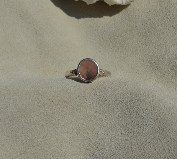 Fiery Dendritic Agate Ring