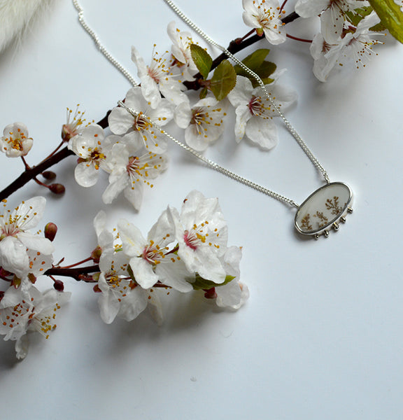 White Dendritic Agate Necklace