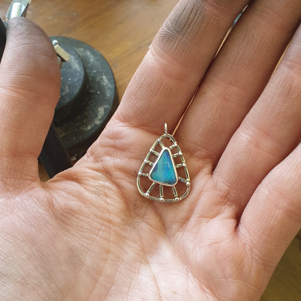 Real Blue Opal Necklace